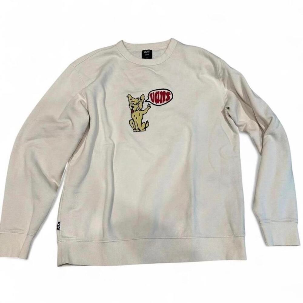 Cream vans crewneck sweatshirt skaterstyle